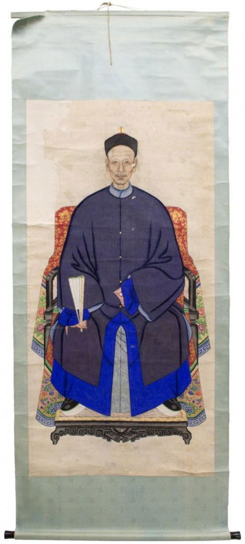 CHINESE ANCESTOR PORTRAIT SCROLL PAINTING (1 of 4)