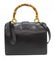 GUCCI BLACK LEATHER & BAMBOO HAND / SHOULDER BAG - 2