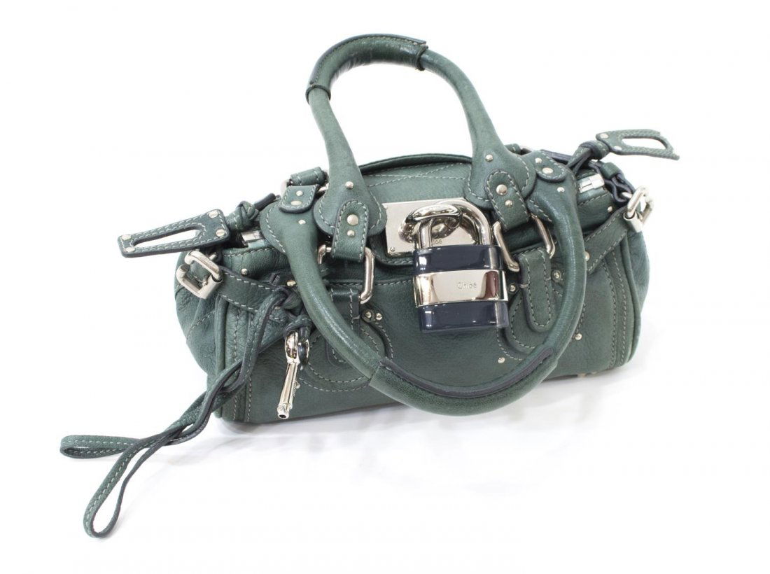 CHLOE 'MINI PADDINGTON' SAGE LEATHER HANDBAG (1 of 5)