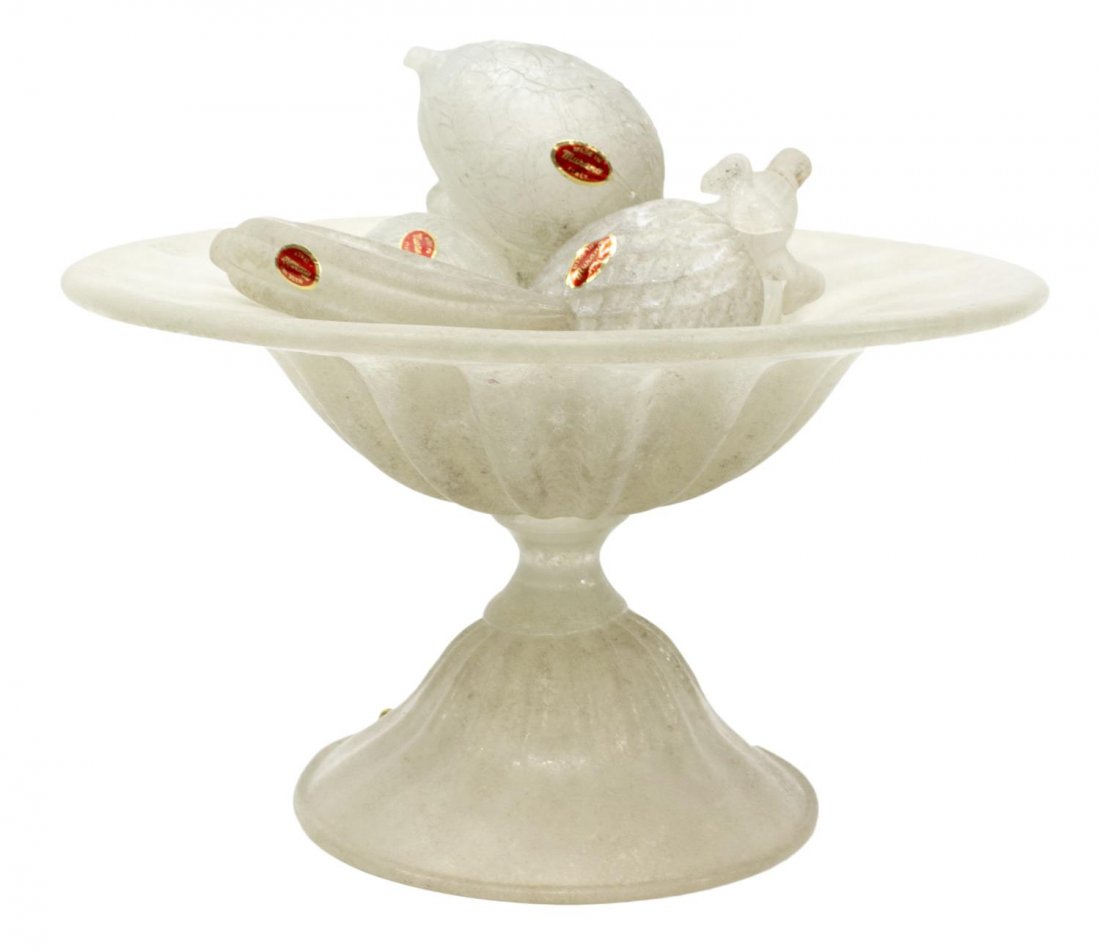 (8) MURANO FIRE FINISHED ART GLASS COMPOTE & FRUIT (1 of 5)