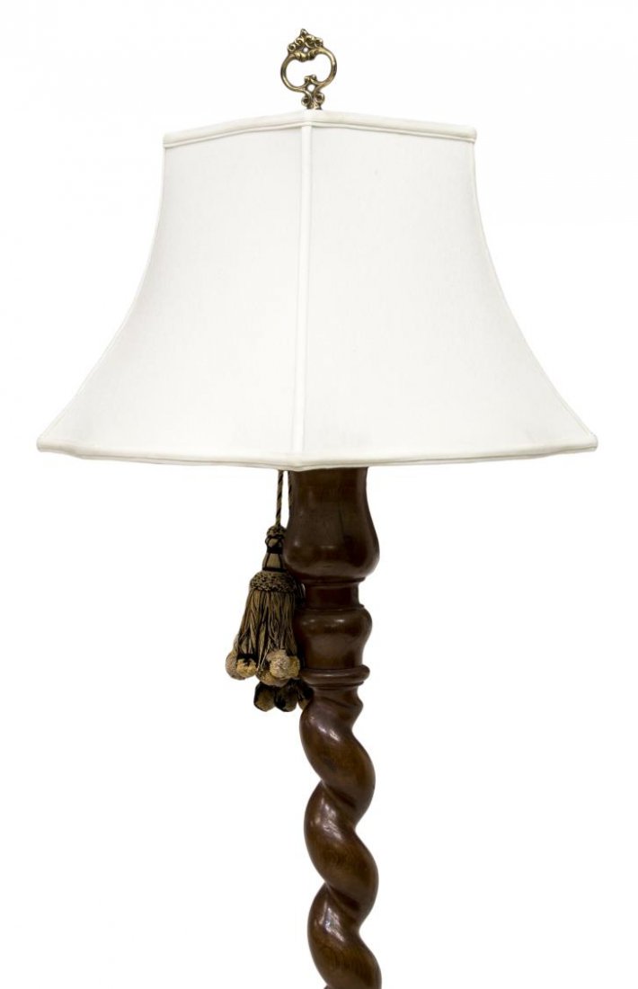 CARVED BARLEY TWIST SINGLE LIGHT FLOOR LAMP (1 of 2)