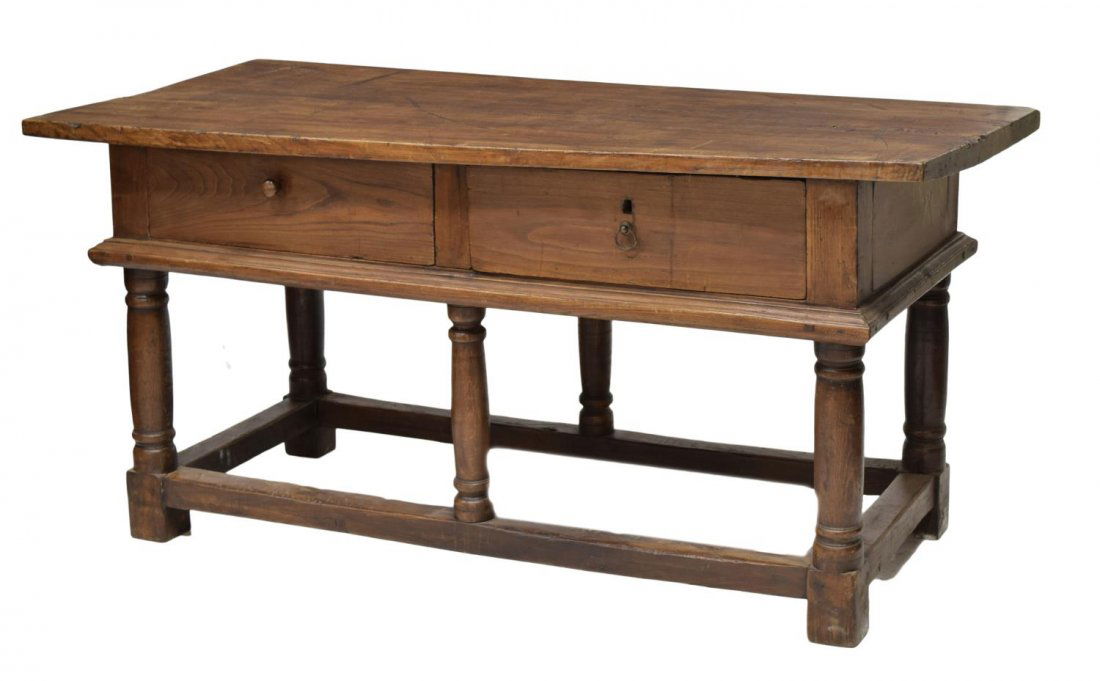 FRENCH PROVINCIAL CARVED FARM TABLE, 19TH CENTURY (1 of 5)