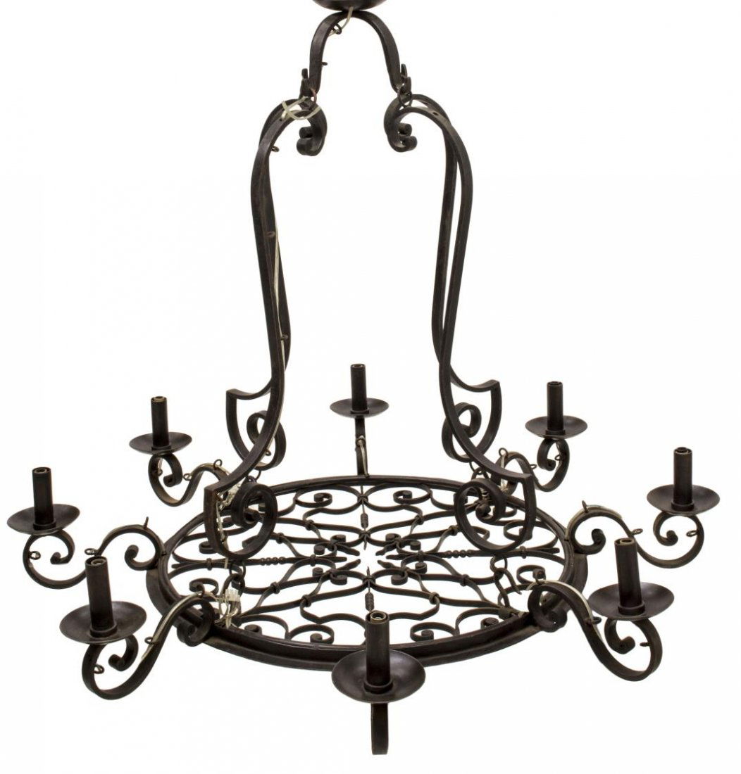FRENCH COLONIAL HANDFORGED IRON 8-LIGHT CHANDELIER (1 of 1)