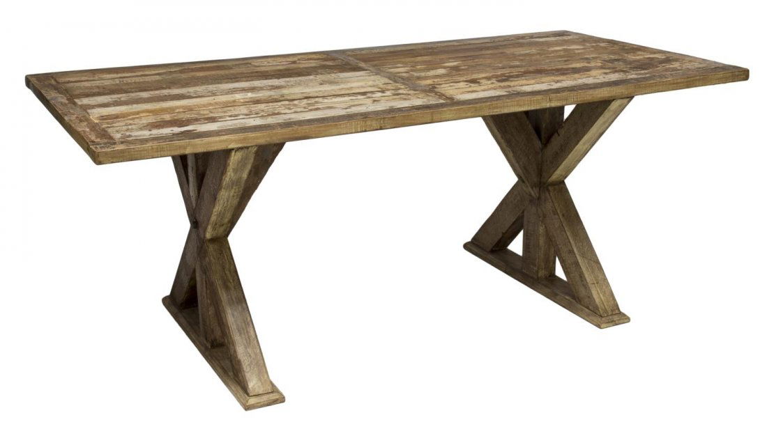 DUTCH COLONIAL TEAKWOOD KITCHEN TRESTLE TABLE (1 of 2)