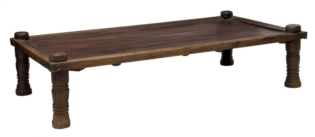 LARGE COLONIAL TEAKWOOD LOW TABLE (1 of 2)