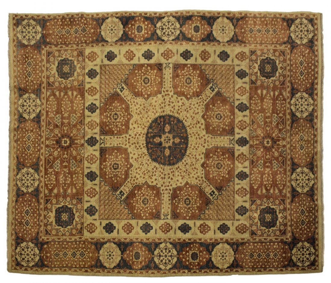 INDIAN AGRA STYLE HAND TIED WOOL RUG 11'6" X 9'1" (1 of 2)