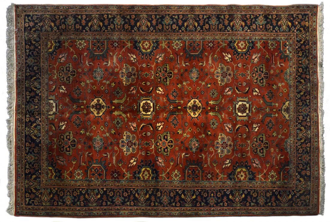 HAND TIED WOOL INDO MAHAL RUG 9'9" X 6'5" (1 of 2)