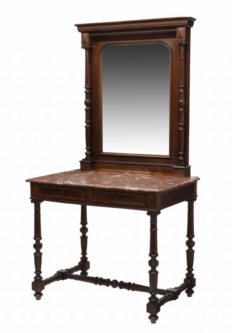SPANISH MIRRORED MARBLE TOP VANITY (1 of 5)