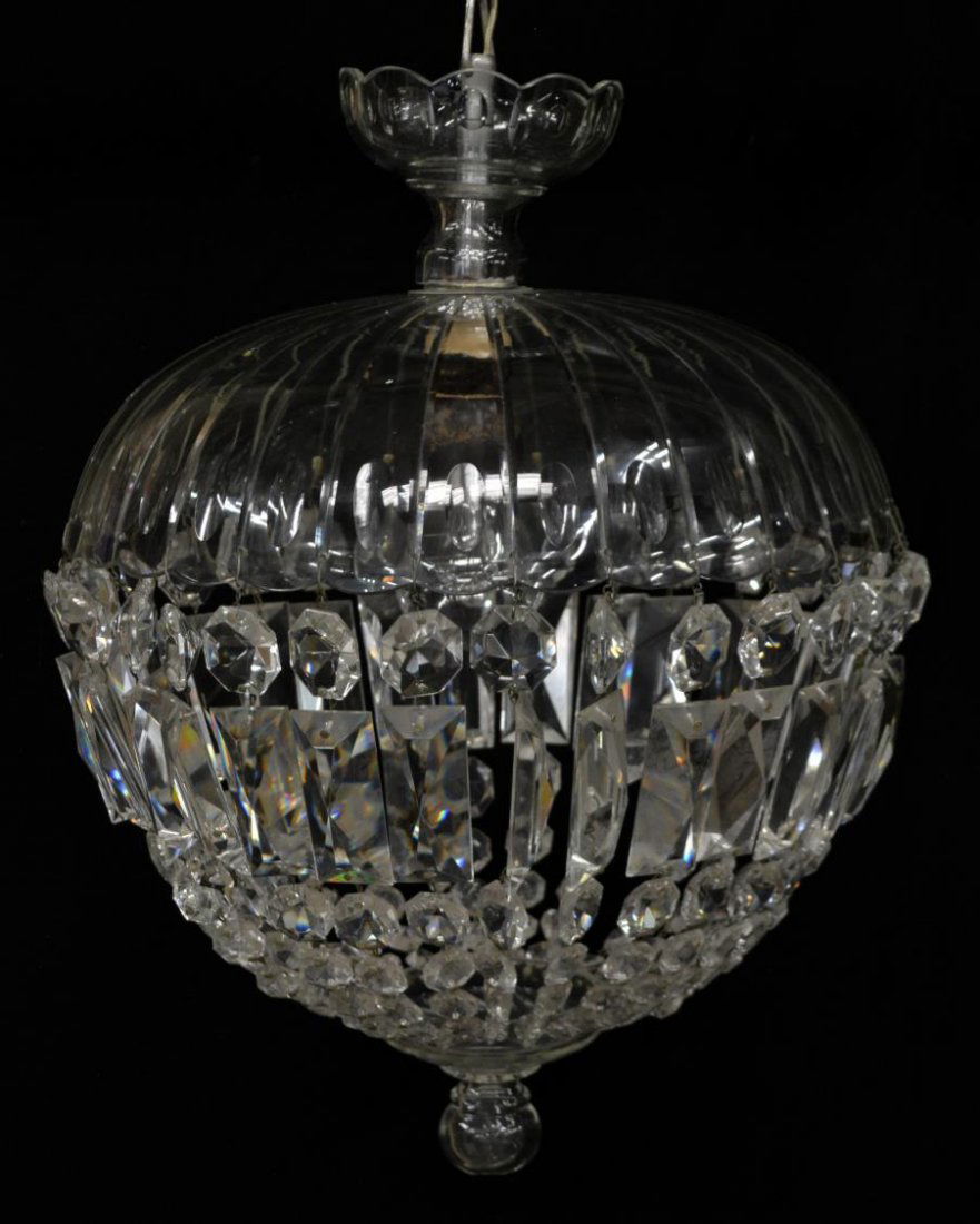 ITALIAN CRYSTAL SWAG 1-LIGHT CHANDELIER (1 of 2)