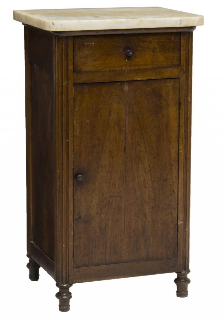 FRENCH CHARLES X MARBLE TOP BEDSIDE CABINET (1 of 4)