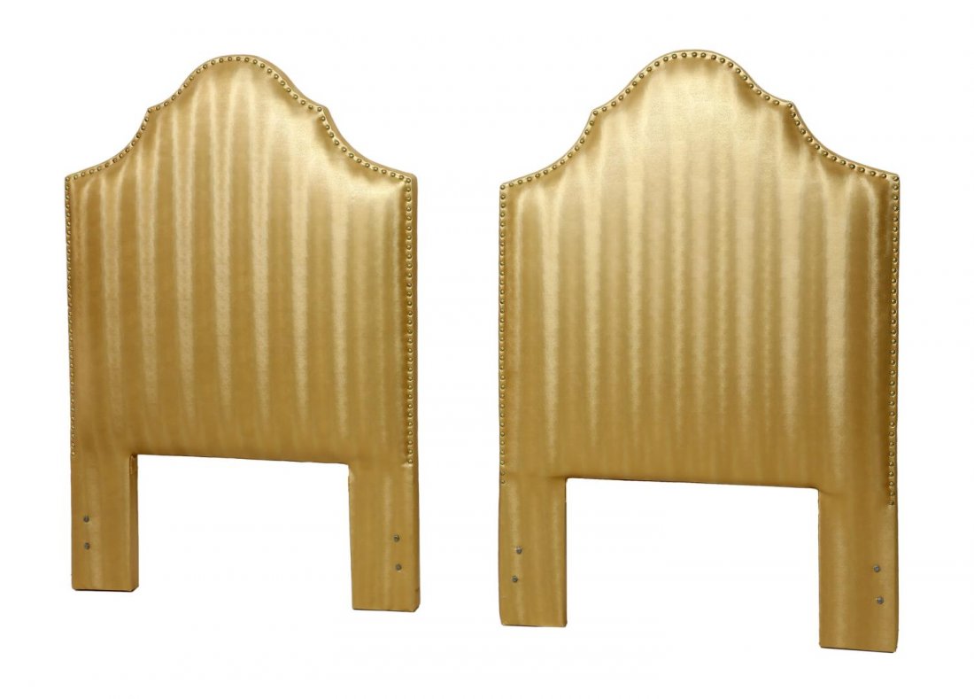 (2) TWIN TONAL GOLD UPHOLSTERED HEADBOARDS (1 of 2)