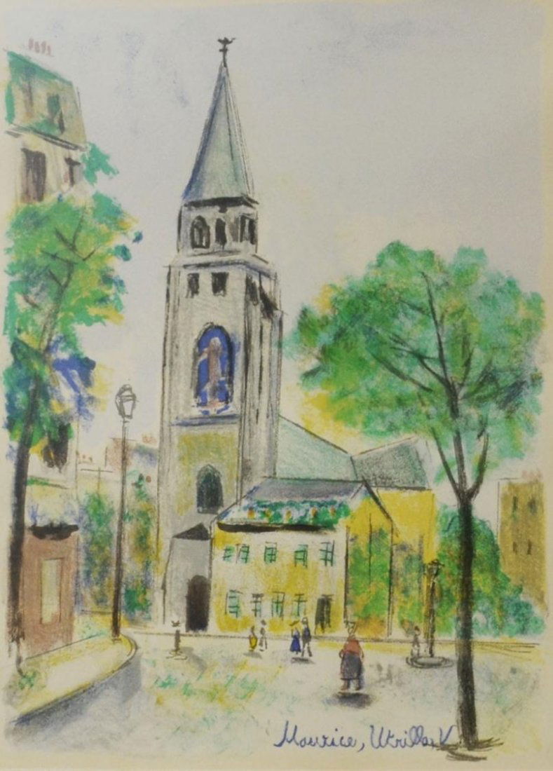 MAURICE UTRILLO (1883-1955)ST. GERMAINE LITHOGRAPH (1 of 4)