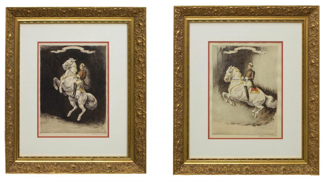 (2) ISTVAN BENYOVSZKY (1898-1969), HORSE RIDERS (1 of 7)