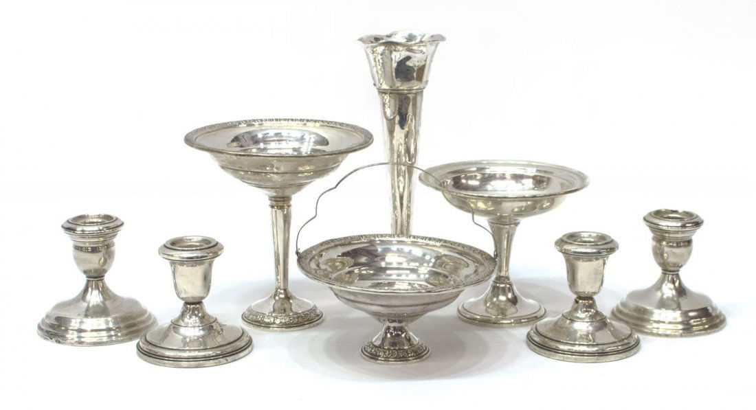 (8) COLLECTION OF WEIGHTED STERLING TABLEWARE (1 of 7)