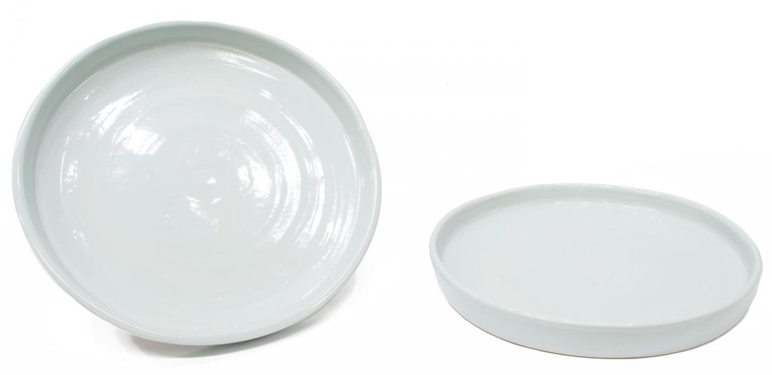 (2) LARGE CHINESE CELADON PORCELAIN PLATTERS (1 of 3)