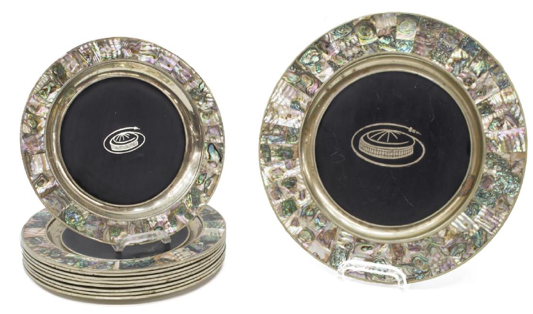 (10) LOS CASTILLO MOTHER OF PEARL PLATES & PLATTER (1 of 4)