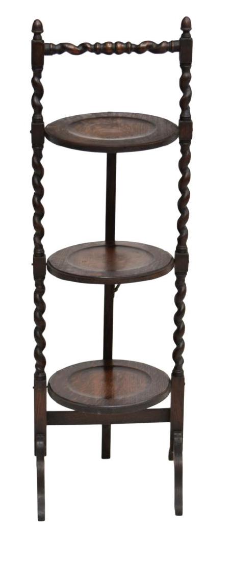 ENGLISH OAK THREE TIER PIE STAND (1 of 2)