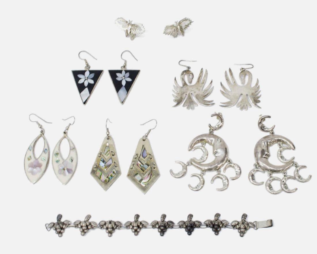 13) LADIES MEXICAN STERLING/ ALPACA SILVER JEWELRY (1 of 5)
