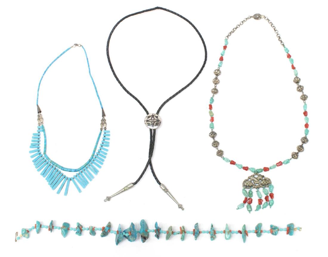 (4) SOUTHWEST STYLE TURQUOISE NECKLACE GROUP (1 of 4)