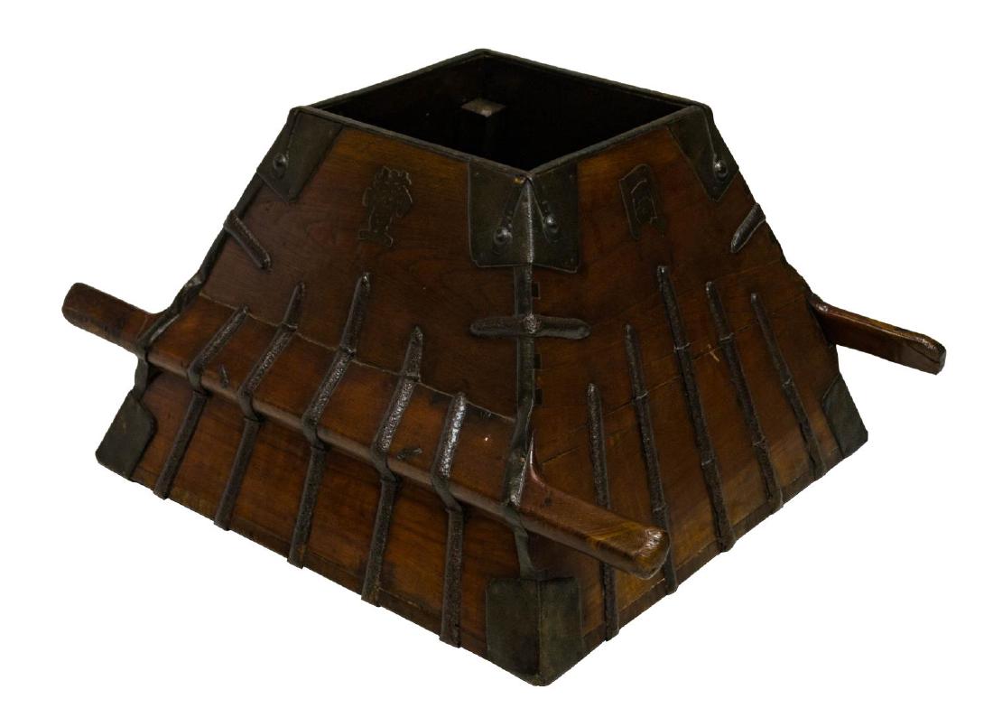 CHINESE METAL BOUND GRAIN CARRYING BUCKET (1 of 6)
