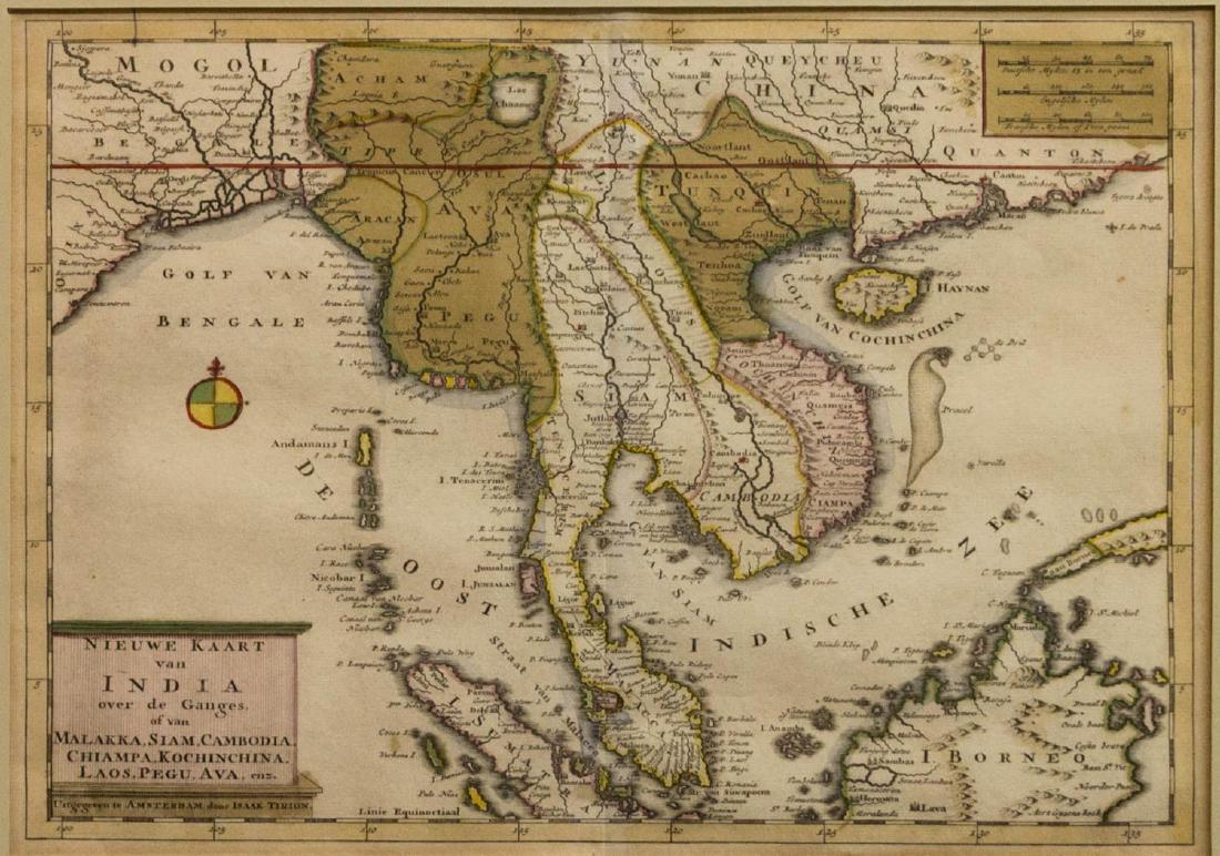 MAP, C. 1750, INDIA & SOUTHEAST ASIA, ISAAK TIRION (1 of 7)