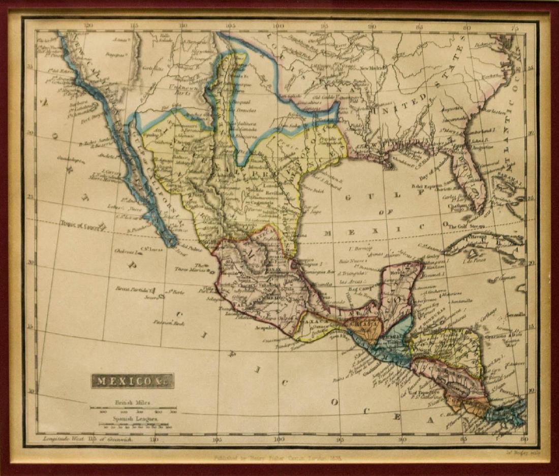 1835 MAP OF MEXICO SHOWING PROVINCE OF TEXAS (1 of 4)