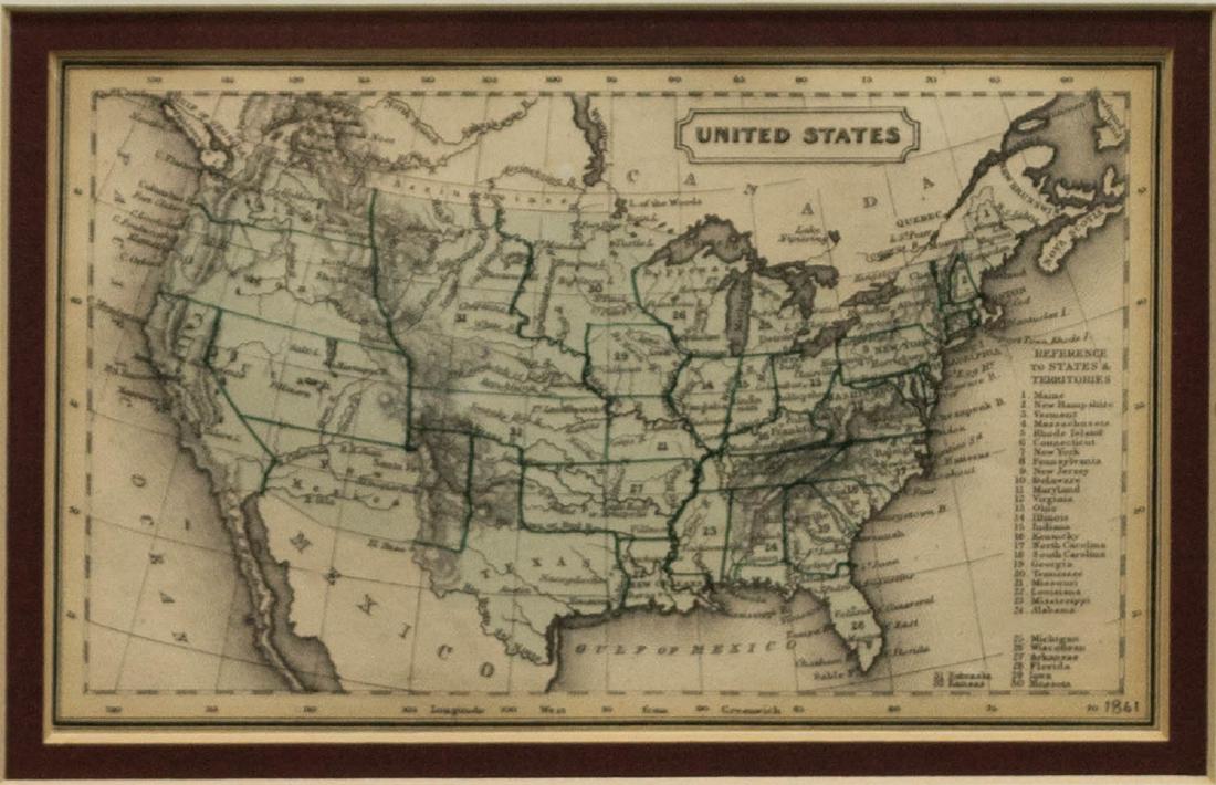 MAP OF THE UNITED STATES, C. 1861 (1 of 5)