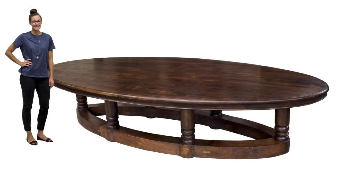 MASSIVE BRITISH COLONIAL TEAKWOOD DINING TABLE (1 of 3)