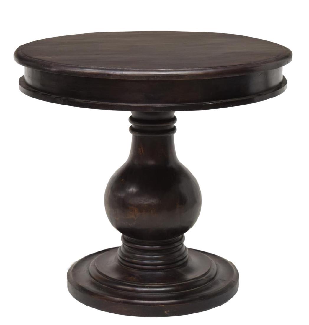 BRITISH COLONIAL TEAK CIRCULAR PEDESTAL TABLE (1 of 2)