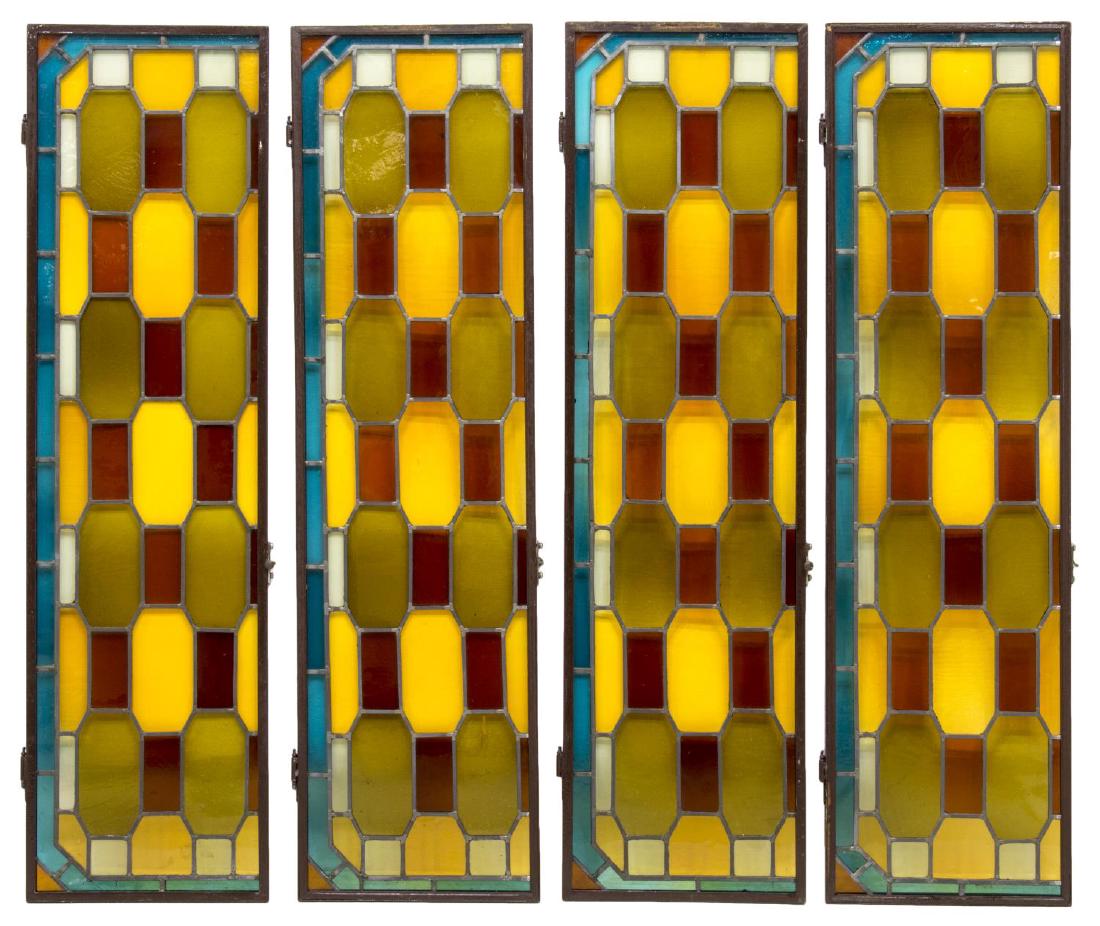 (4) COLLECTION OF ARCHITECTURAL STAIN GLASS PANELS (1 of 1)
