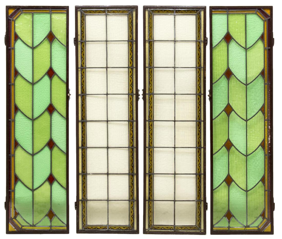 (4) COLLECTION OF ARCHITECTURAL STAIN GLASS PANELS (1 of 1)