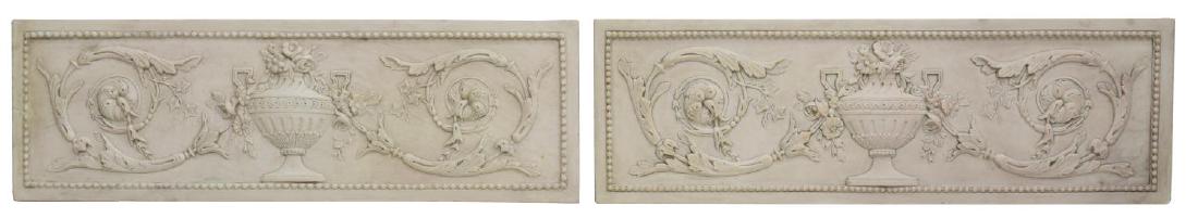 (2) ITALIAN CARVED MARBLE RECTANGULAR PLAQUES (1 of 8)