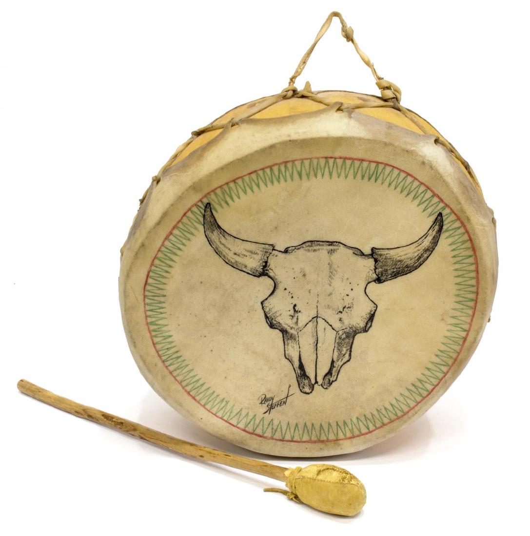 RANDY STEFFEN (TEXAS 1917-1977) PAINTED DRUM (1 of 5)