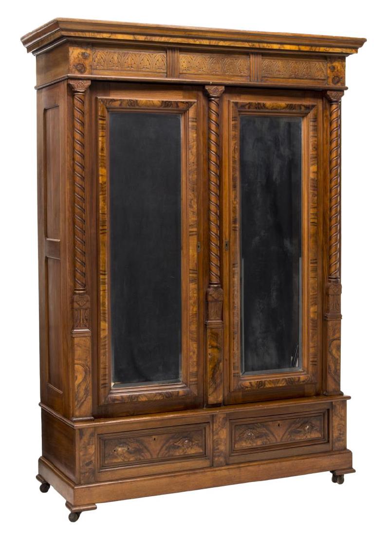 AMERICAN VICTORIAN MIRRORED ARMOIRE, EARLY 20TH C (1 of 4)