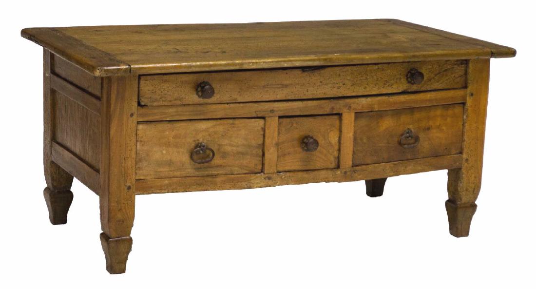 FRENCH WALNUT COFFEE TABLE 18TH C. ELEMENTS (1 of 3)