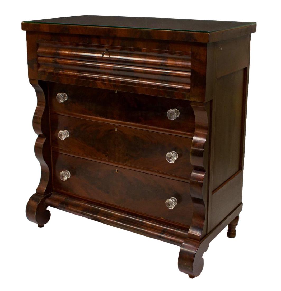 AMERICAN VICTORIAN MAHOGANY CHEST OF DRAWERS (1 of 3)