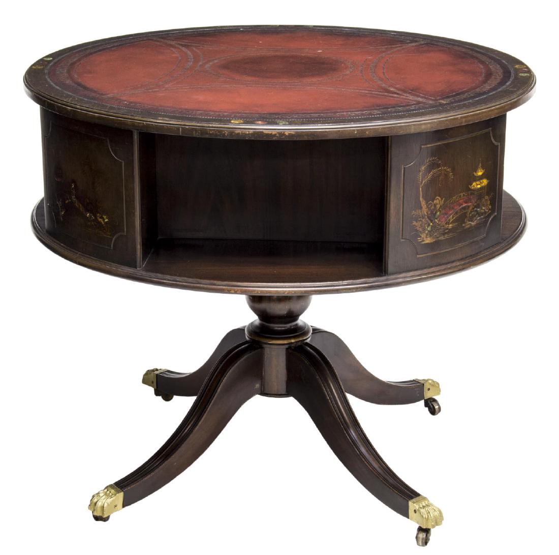AMERICAN CIRCULAR LEATHER TOP DRUM TABLE (1 of 3)