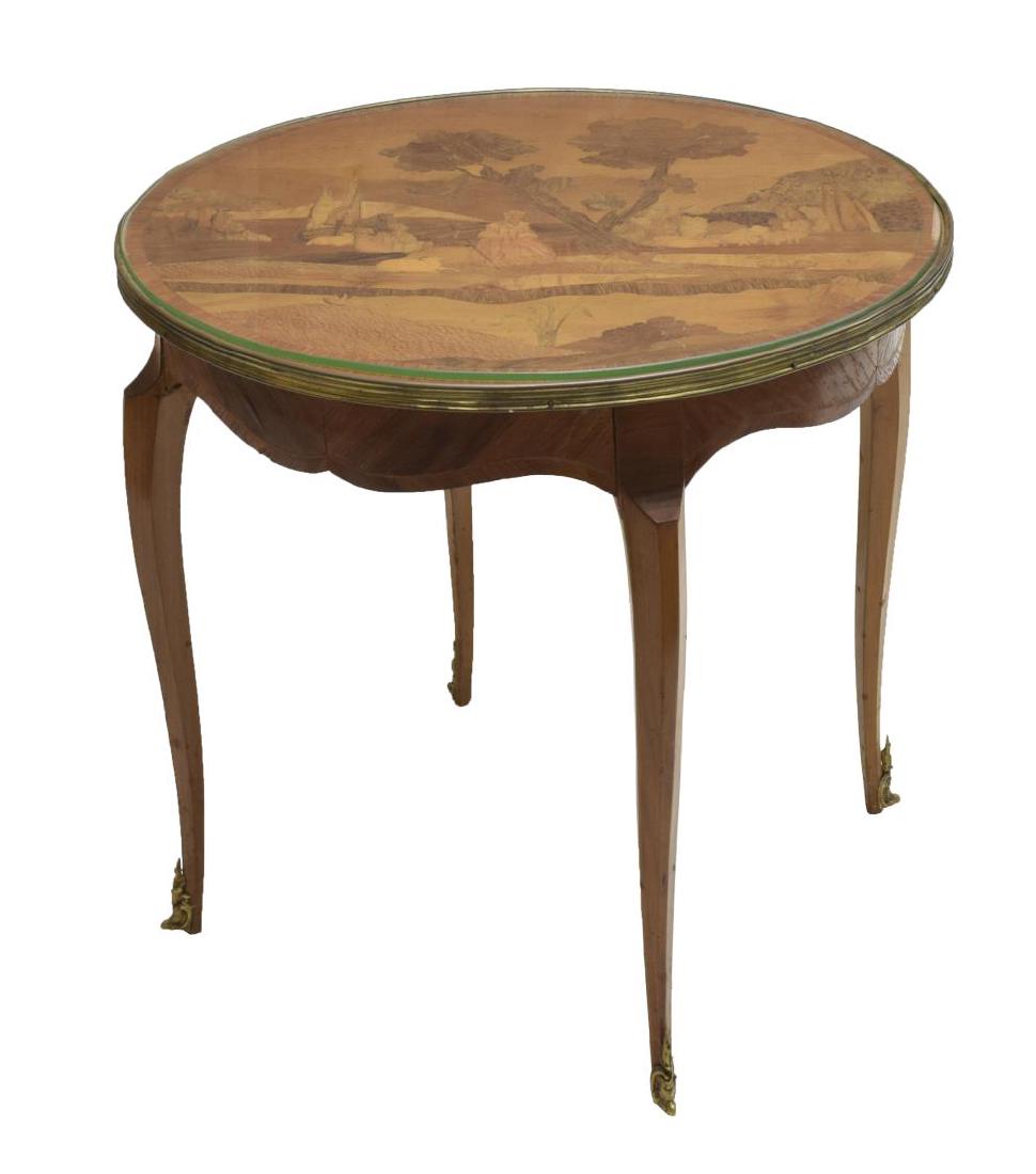 CONTINENTAL MARQUETRY CIRCULAR OCCASIONAL TABLE (1 of 3)