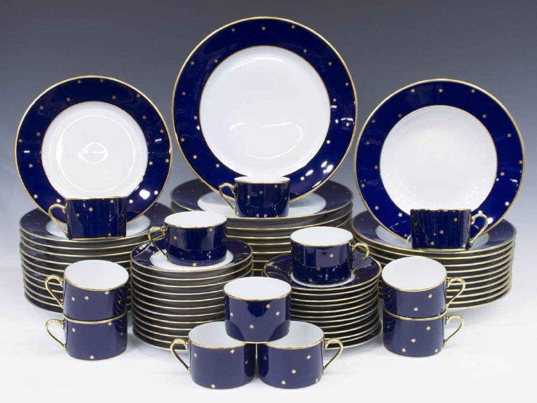 (71) FABERGE GALAXIE COBALT PORCELAIN DINNER SET (1 of 4)