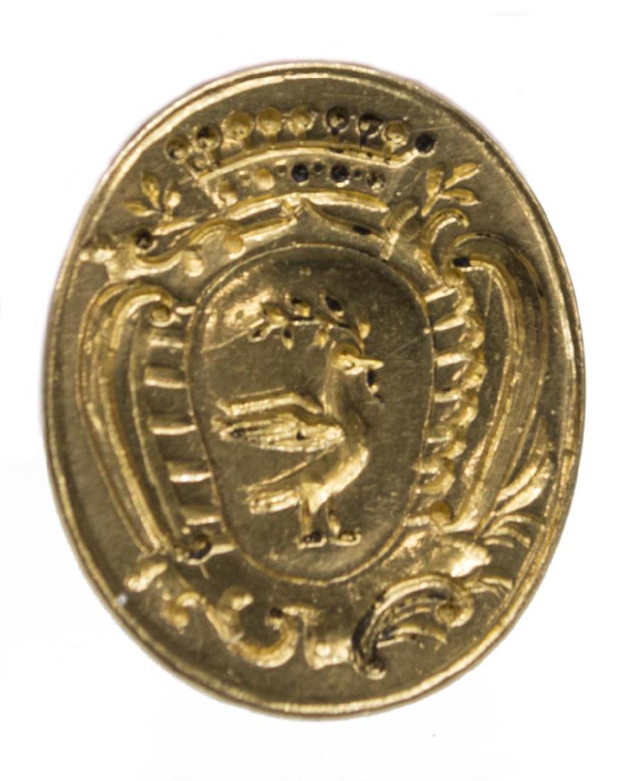 ANTIQUE 18KT YELLOW GOLD WAX SEAL FOB CHARM (1 of 3)