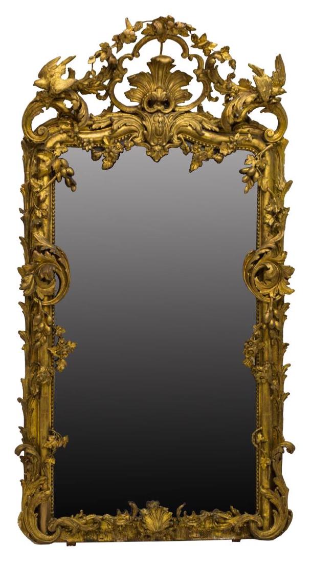 MONUMENTAL LOUIS XV STYLE GILTWOOD WALL MIRROR (1 of 4)