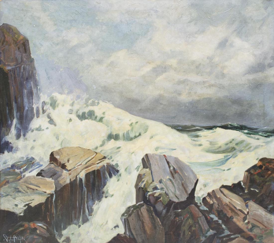 CLAYTON STAPLES (1892-1978), GLOUCESTER SEASCAPE (1 of 5)