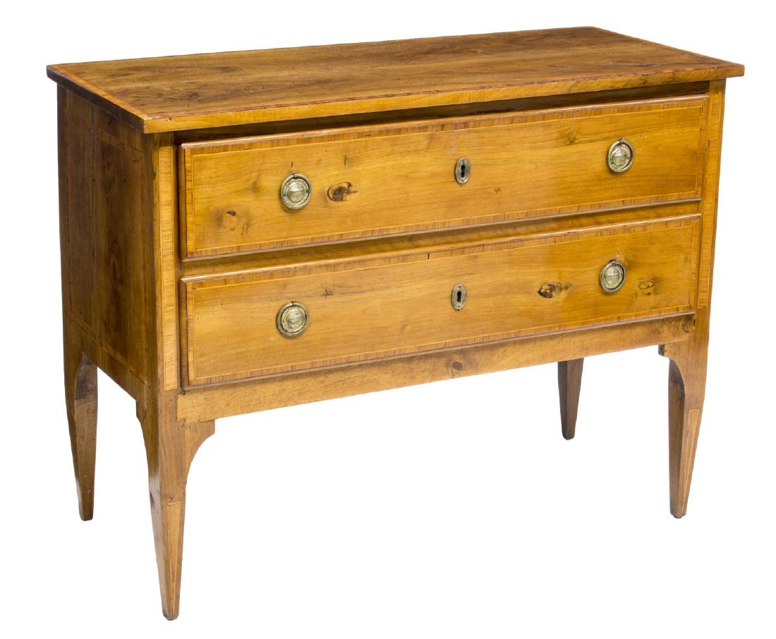 LOUIS XVI BANDED & INAID FRUITWOOD COMMODE, 18TH C (1 of 4)