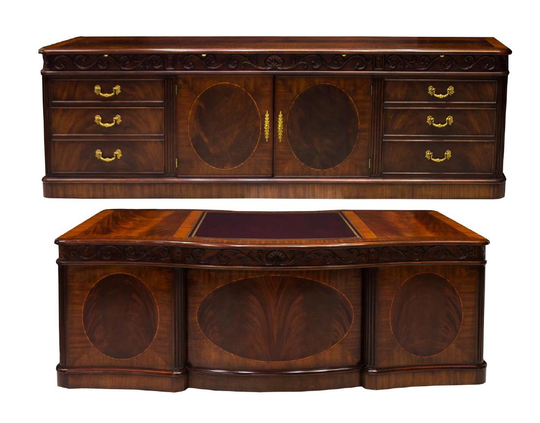 (2) ORNATE HENKEL-MOORE EXECUTIVE DESK & CREDENZA (1 of 10)