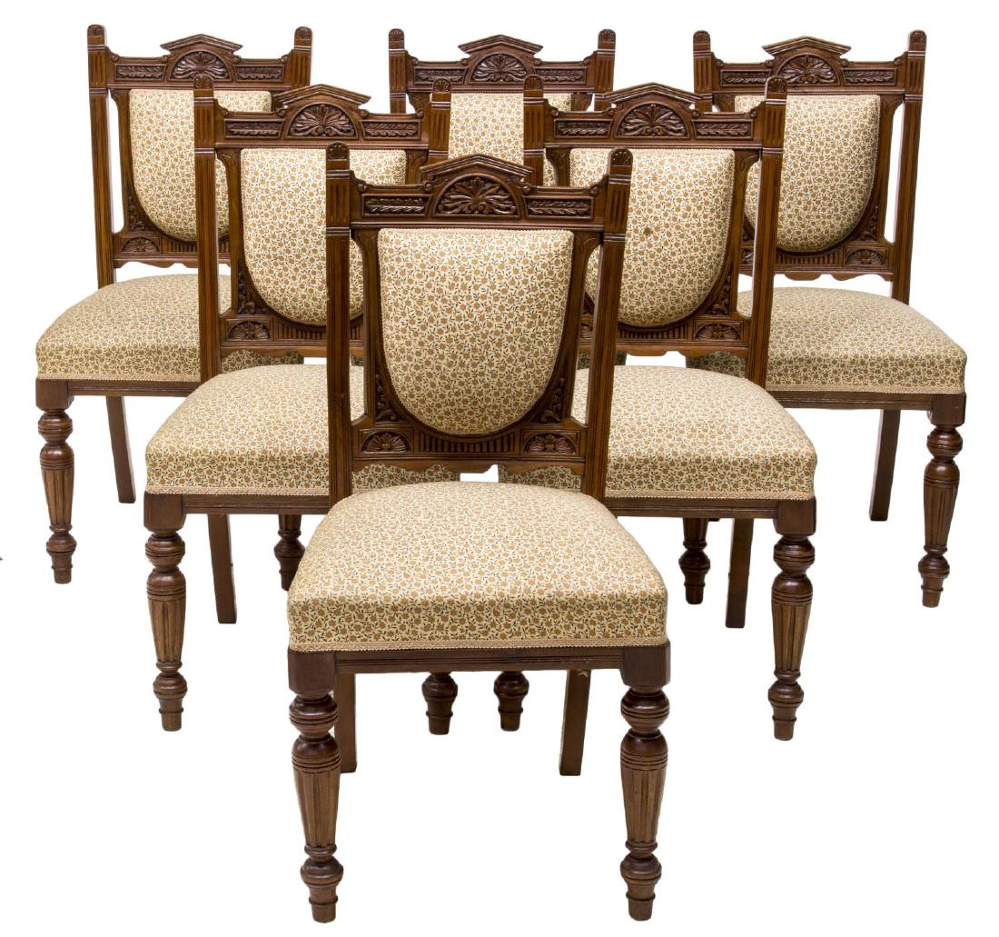 (6) ITALIAN CARVED WALNUT PARLOR SIDE CHAIRS (1 of 2)