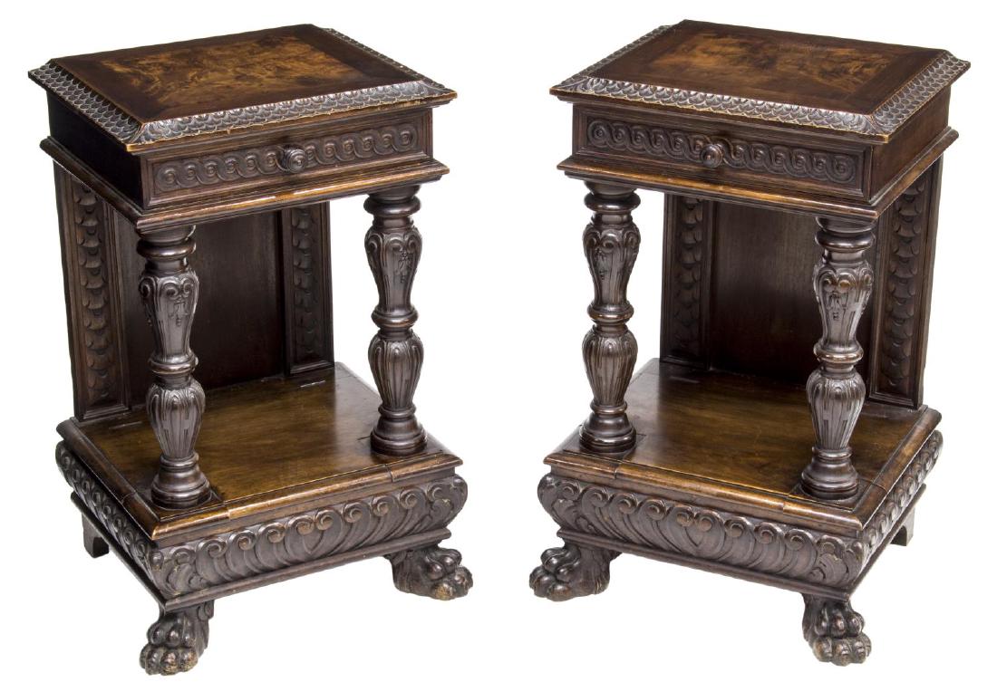(2) ITALIAN RENAISSANCE REVIVAL BEDSIDE CABINET (1 of 2)
