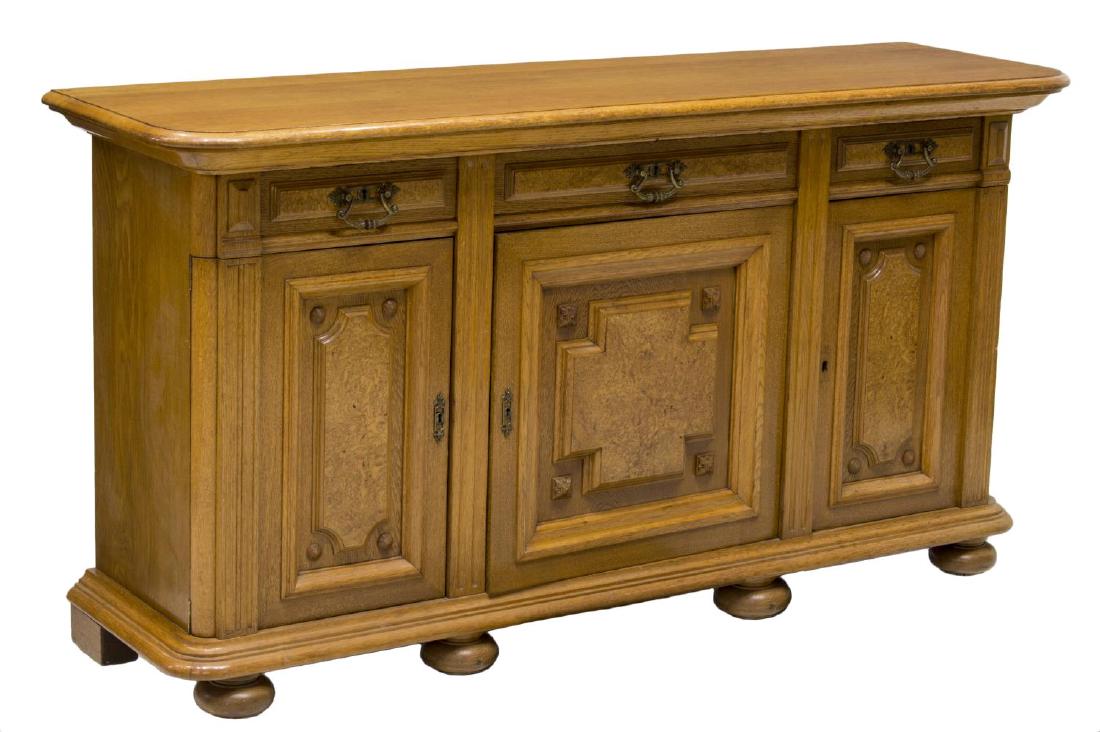 ANTIQUE ITALIAN BURLWOOD & OAK SIDEBOARD SERVER (1 of 3)