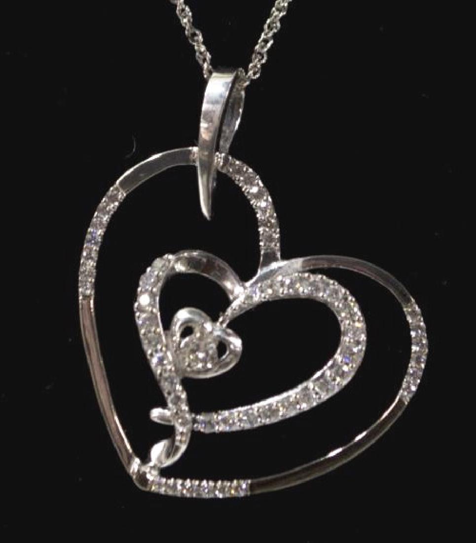 LADIES ESTATE 14K GOLD & DIAMOND HEART NECKLACE (1 of 3)