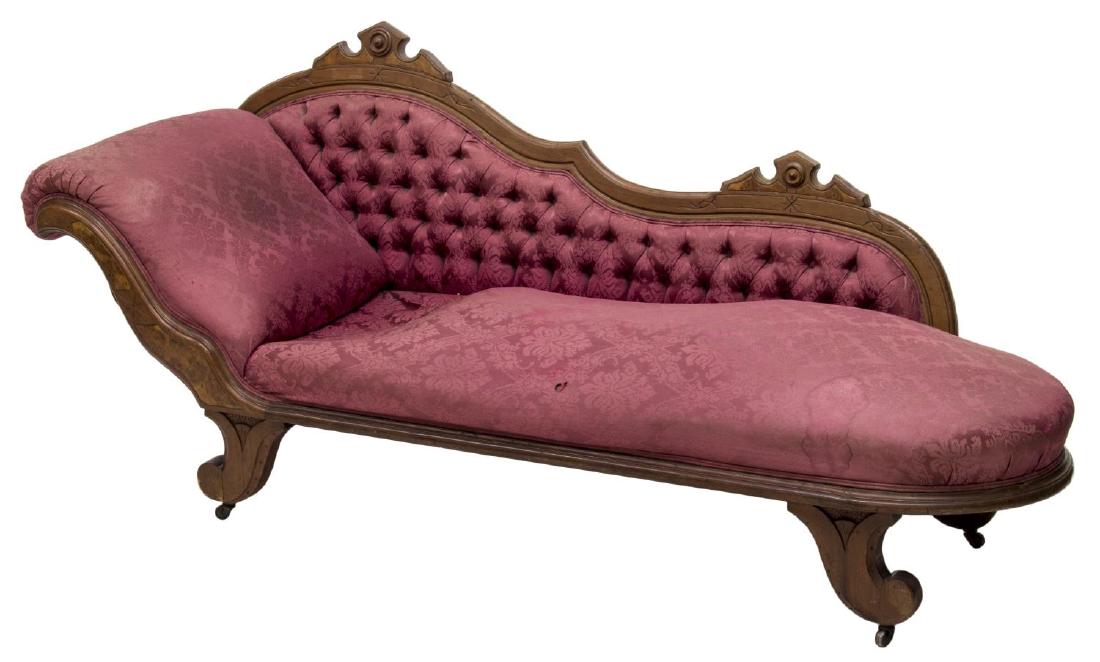 AMERICAN VICTORIAN EASTLAKE CHAISE LOUNGE 19TH C (1 of 3)