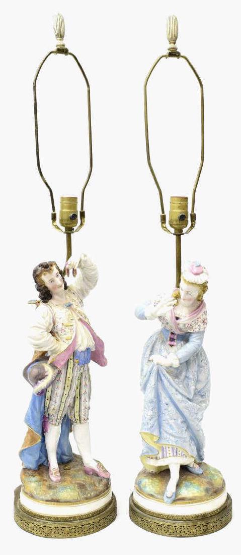 (2) CONTINENTAL PORCELAIN FIGURAL TABLE LAMPS (1 of 6)
